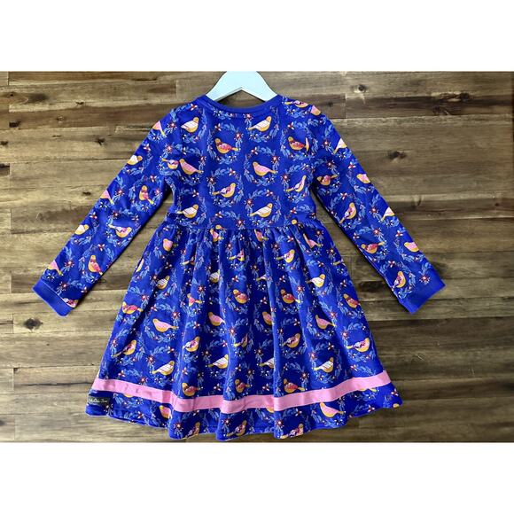 NEW Matilda Jane Moments With You Partridge Bird Floral Purple Long Sleeve Dress - Picture 6 of 7